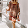 The Amie Floral Shift Dress in Rust Curves Image - 1