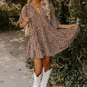 Boho In Soho Floral Shift Dress in Chocolate Image - 1