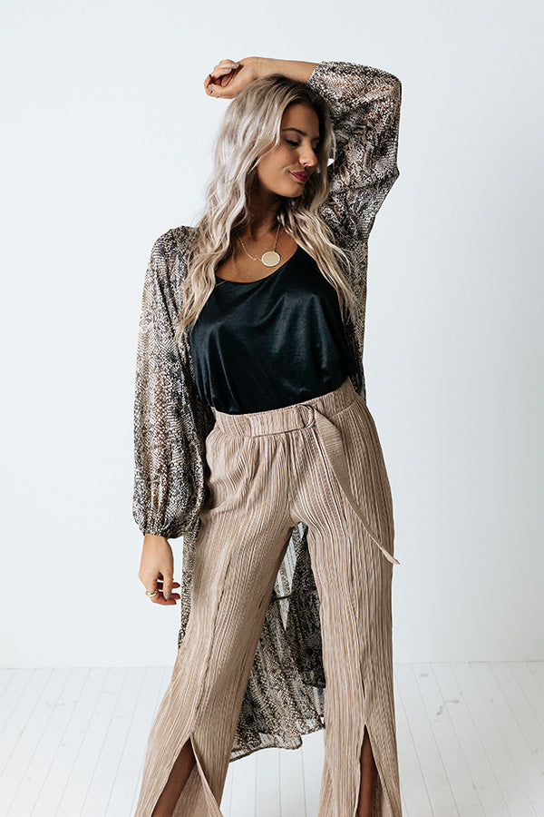 Looking At London Snake Print Duster Overly in Brown Image - 5