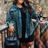 Good Outfit Day Corduroy Leopard Jacket In Teal Curves Image - 1
