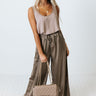 Future In Focus Satin Pants In Martini Olive Image - 1