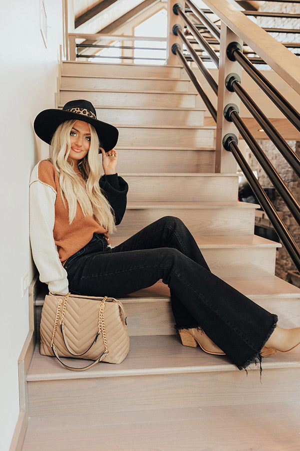 Turn On The Cozy Color Block Sweater