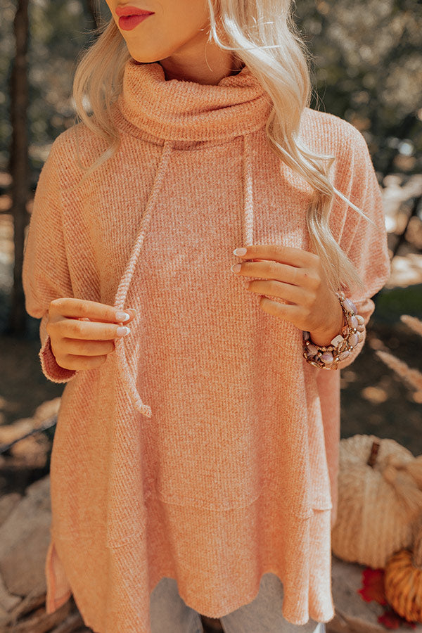 Counting Kisses Waffle Knit Sweater In Light Rust Image - 3
