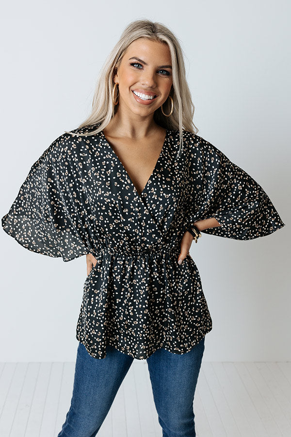 Total Flirt Polka Dot Top in Black Image - 4