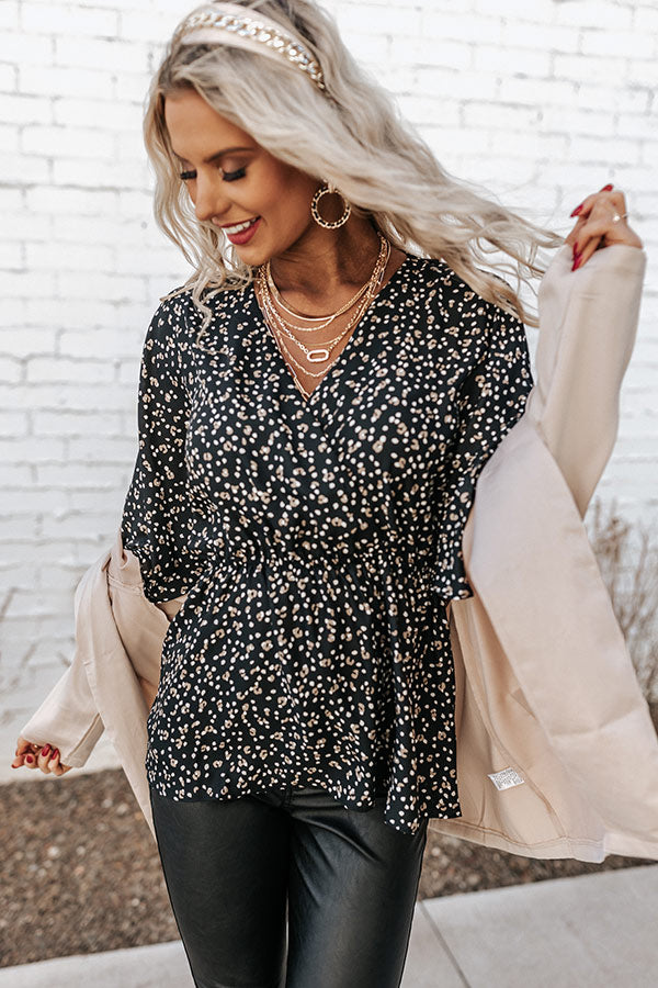 Total Flirt Polka Dot Top in Black Image - 1
