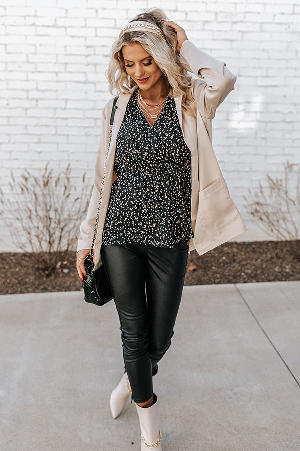 Total Flirt Polka Dot Top in Black Image - 2