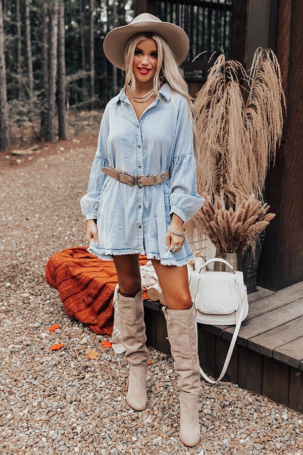 Shy Smile Chambray Tunic
