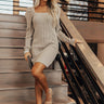 Autumn Affair Sweater Dress In Taupe Image - 1