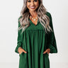 Style Code Babydoll Dress in Hunter Green Image - 1