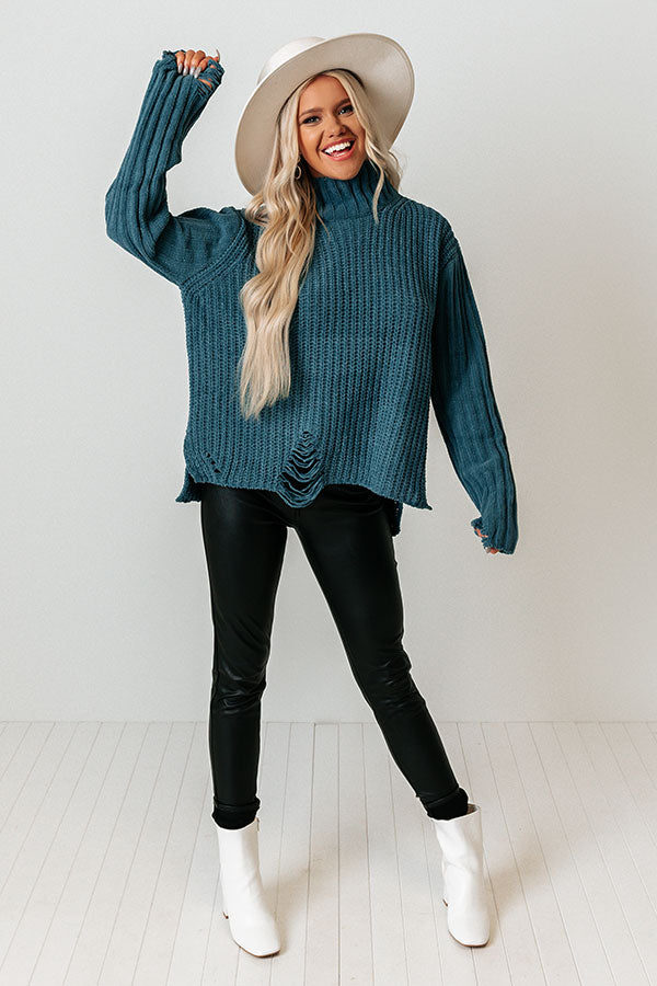 Simmering Love Distressed Sweater Image - 1