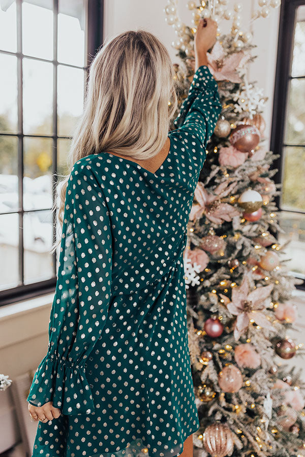 Love This Feeling Polka Dot Dress in Hunter Green Image - 5