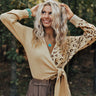 The Chill Down Leopard Wrap Sweater In Beige Image - 1