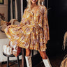 The Violette Floral Dress in Mustard Image - 1