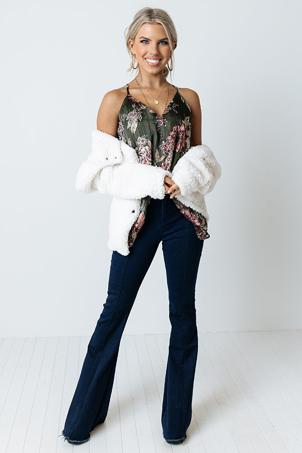 On The Blog Floral Tank in Olive Image - 2
