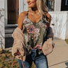 On The Blog Floral Tank in Olive Image - 1