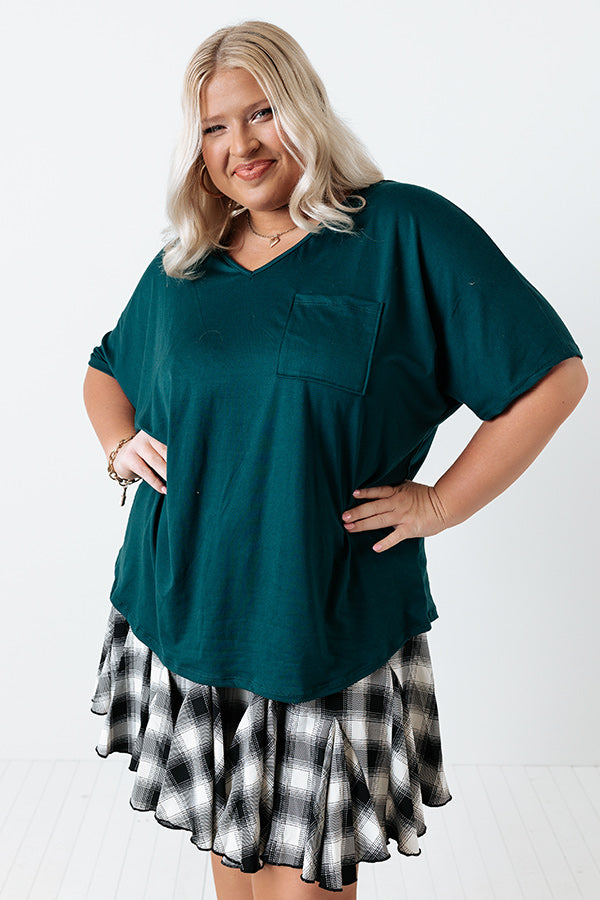 Too Lovely Shift Top In Hunter Green Curves Image - 3