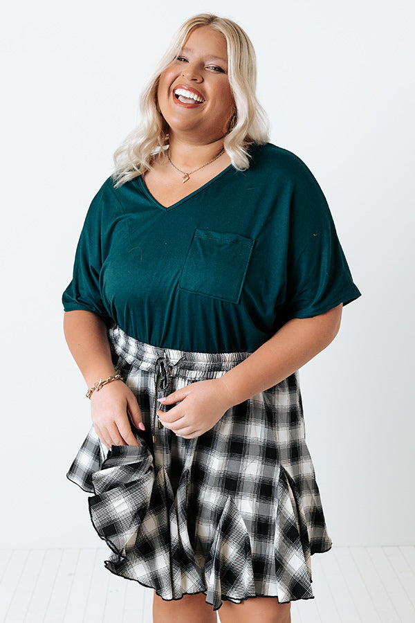 Too Lovely Shift Top In Hunter Green Curves Image - 1