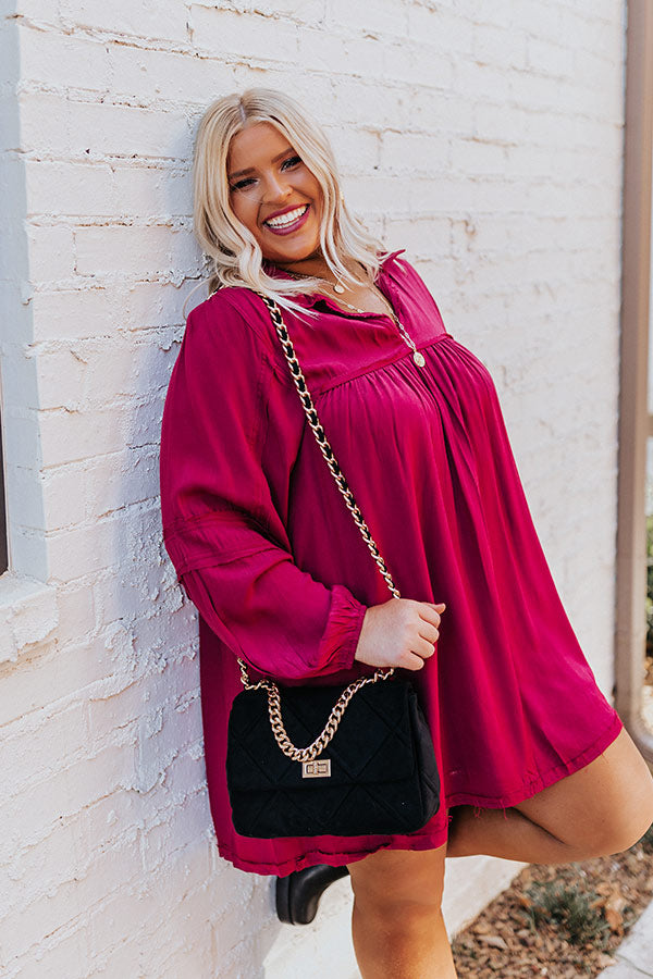 Style Code Babydoll Dress in Wine Curves Image - 5