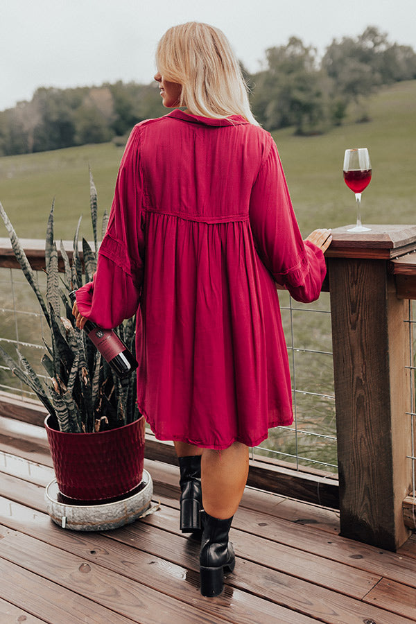Style Code Babydoll Dress in Wine Curves Image - 3