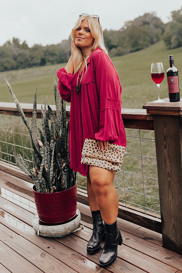 Style Code Babydoll Dress in Wine Curves Image - 1