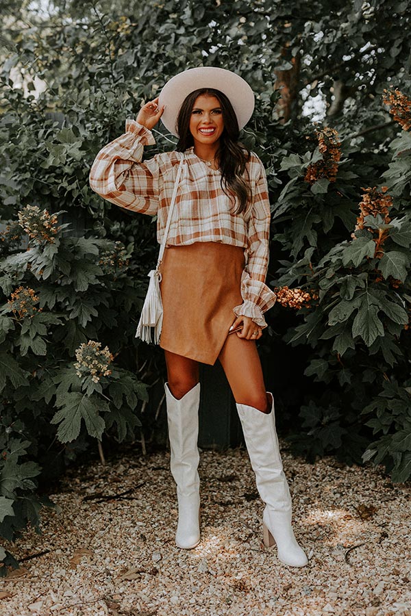The Winette Plaid Top in Camel Image - 2