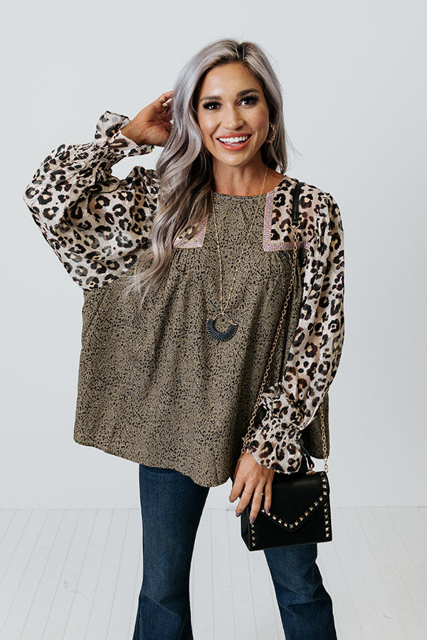 Spice Divine Shift Top In Sage