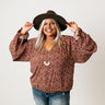 The Winette Floral Top in Rust Curves Image - 1