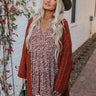 Boho In Soho Floral Shift Dress in Rust Image - 1
