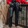 The Roma High Waist Faux Leather Pants In Black Image - 1