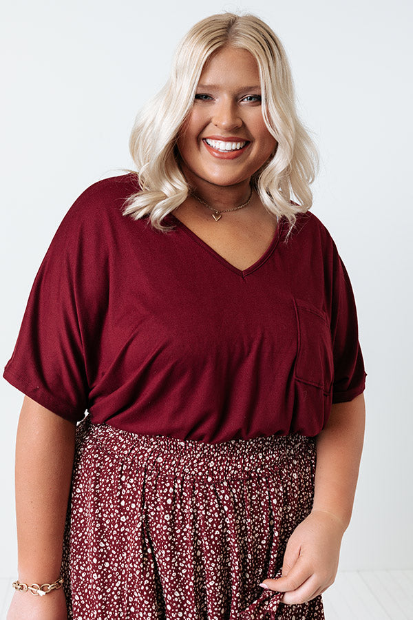Too Lovely Shift Top In Wine Curves Image - 1