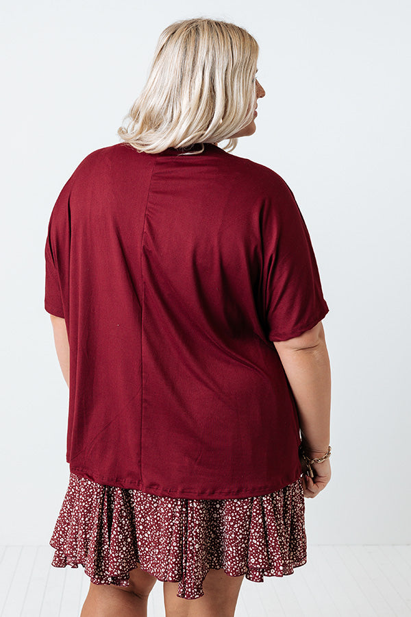 Too Lovely Shift Top In Wine Curves Image - 5