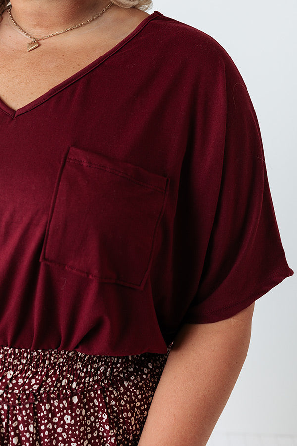 Too Lovely Shift Top In Wine Curves Image - 4