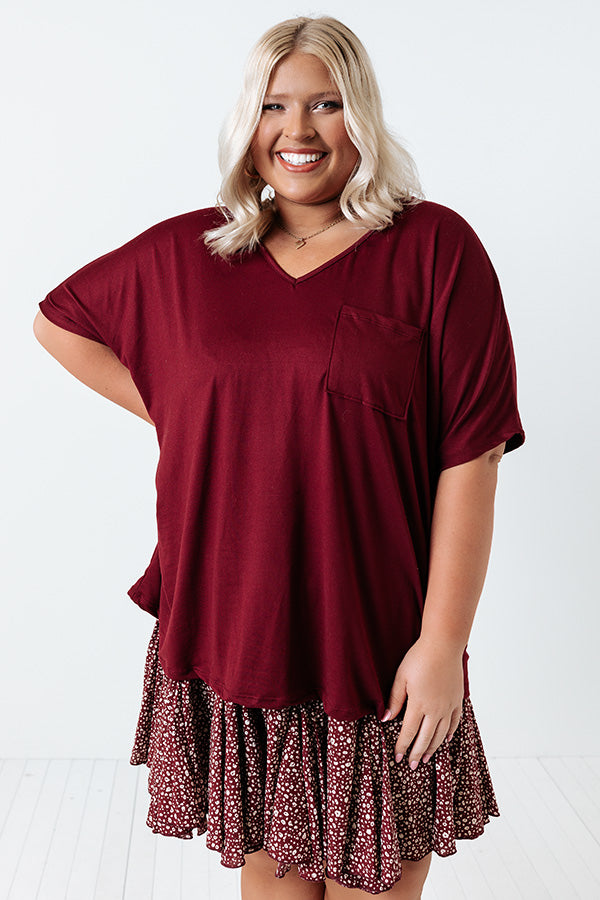 Too Lovely Shift Top In Wine Curves Image - 3