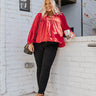 The Bayle Babydoll Shift Top in Wine Curves Image - 1