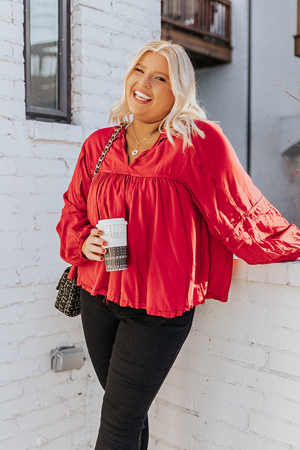 The Bayle Babydoll Shift Top in Wine Curves Image - 2