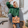 The Bayle Babydoll Shift Top in Hunter Green Curves Image - 1