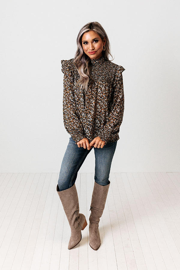 Vivid Views Floral Shift Top In Black Image - 2