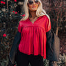 The Bayle Babydoll Shift Top in Wine Image - 1