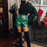 Called To Be Cute Faux Leather Shorts In Hunter Green Image - 1