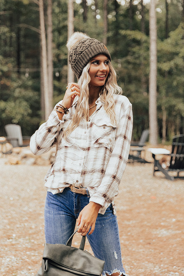 Grab My Hand Plaid Button Up in Birch Image - 1