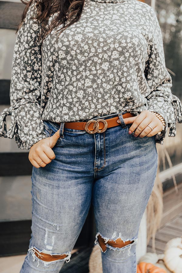 Flight Mode Faux Leather Belt In Brown Curves
