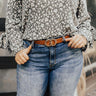 Flight Mode Faux Leather Belt In Brown Curves Image - 1