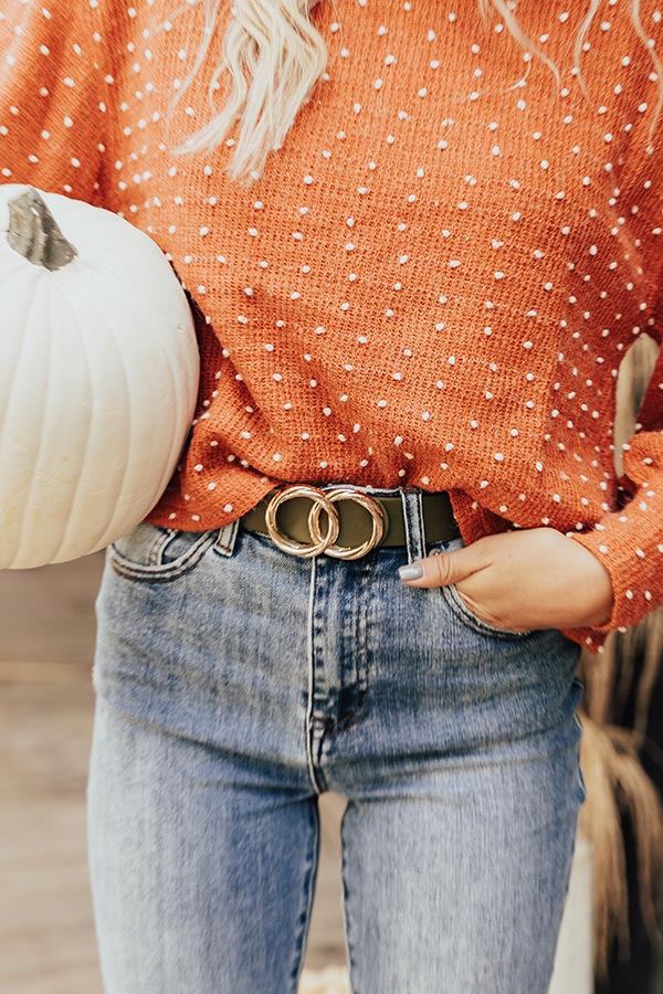 Watch You Go Faux Leather Belt In Olive