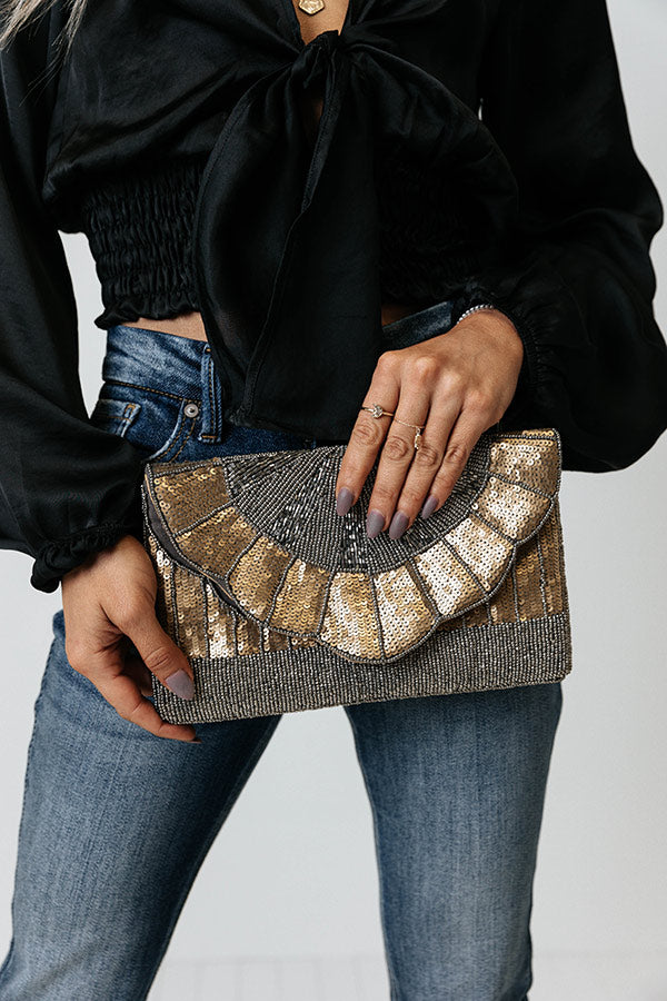 Thankful Babe Beaded Clutch