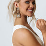 Champagne Popping Beaded Earrings In Gold Image - 1