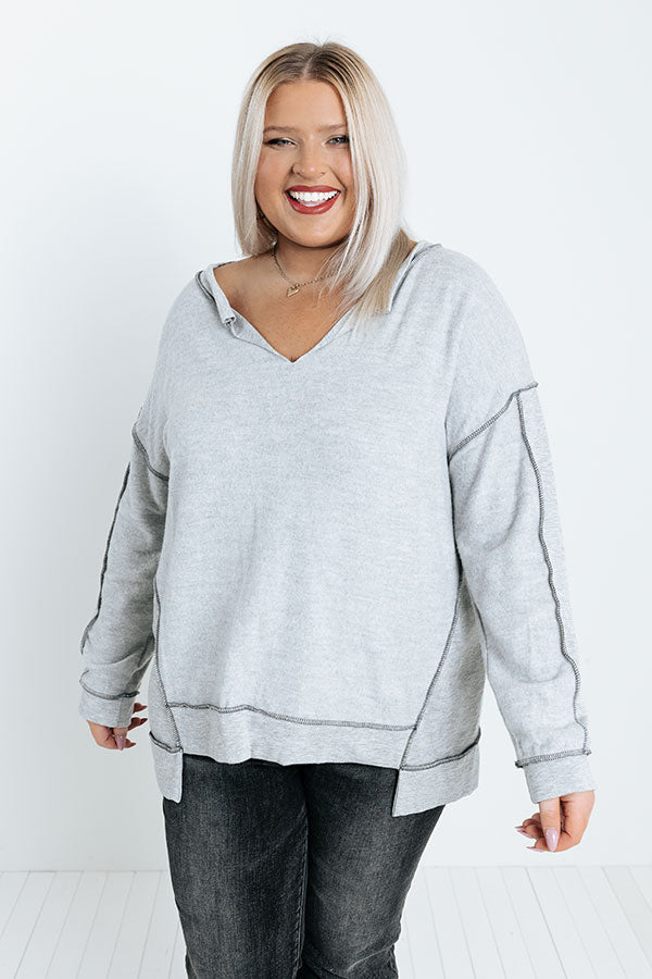 Sundown Chill Sweatshirt In Light Grey Curves Image - 1