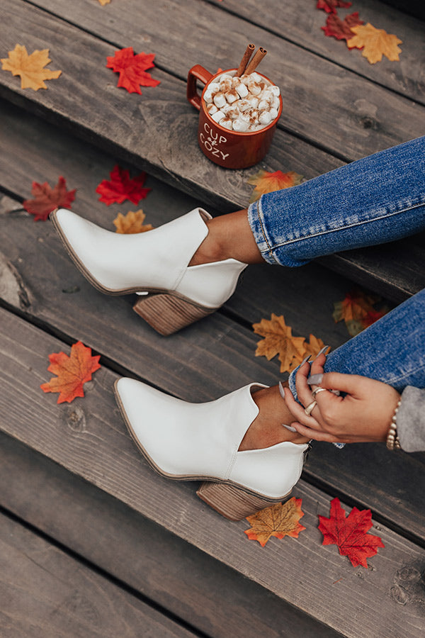 The Jackson Faux Leather Bootie In White