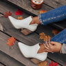 The Jackson Faux Leather Bootie In White Image - 1