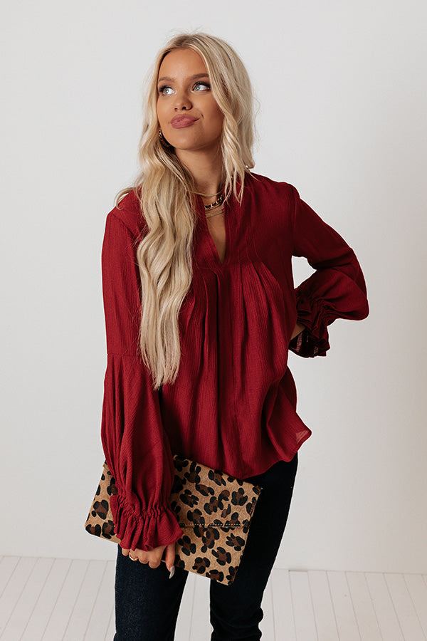 Santa Cruz Chic Shift Top In Wine Image - 2