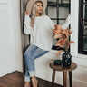 Simply At Ease Striped Sweater In White Image - 1